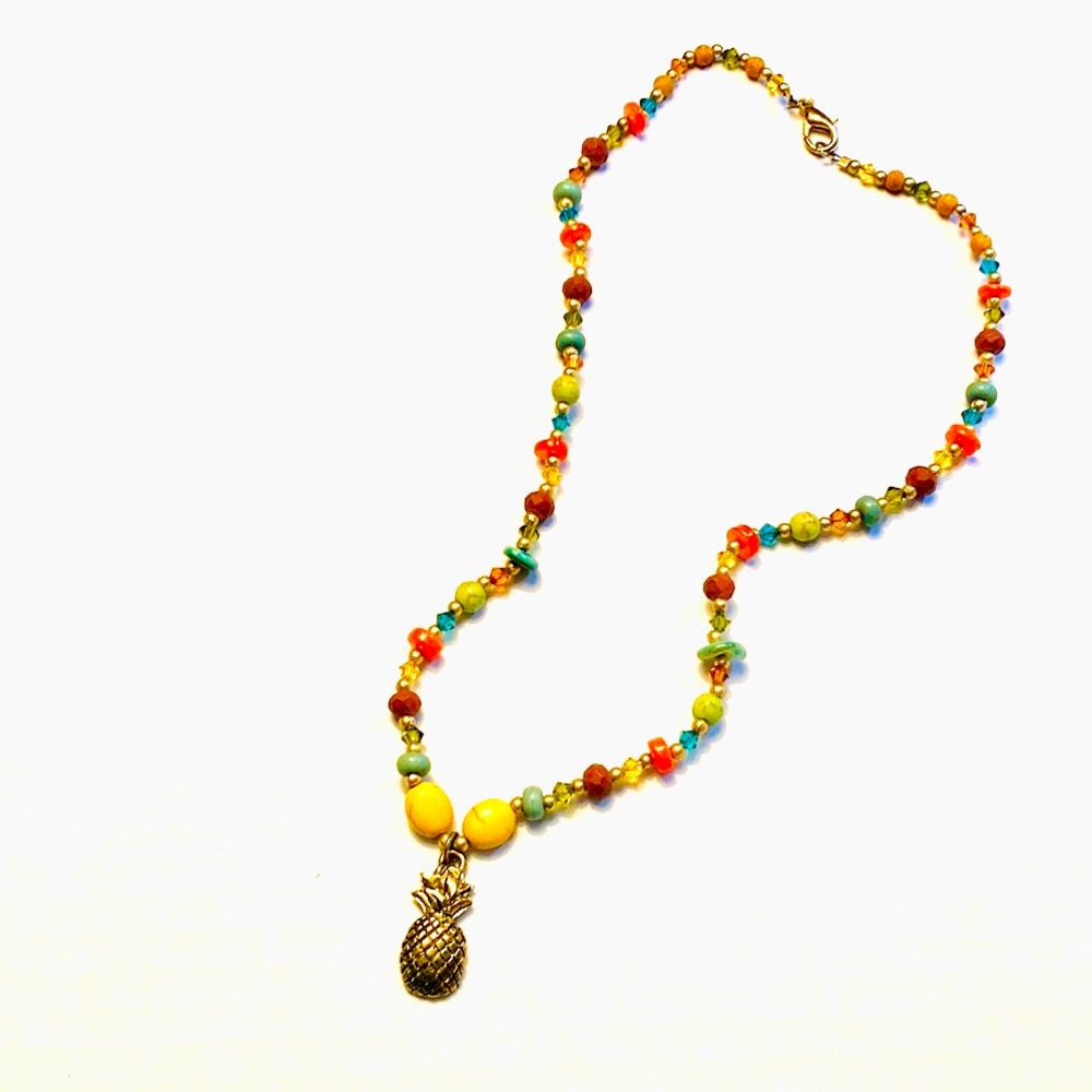 Hand Designed Pineapple Under The Sun Necklace - image 2
